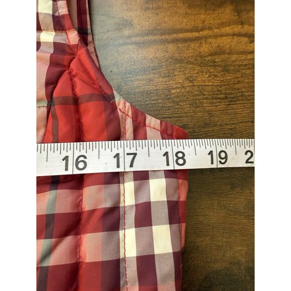 Talbots Duck Down Puffer Vest Jacket Women’s XS Quilted Gorpcore Red Plaid Zip - Picture 6 of 7